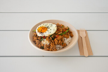 Food in display for the photo shoot in Tokyo, Japan. Nowadays in 2023, people rely on the food delivery service