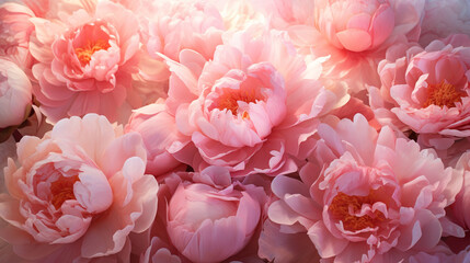 Obraz premium Nature's Ballet: Peony Roses Dancing in the Breeze, Their Petals Floating like Ballerinas 
