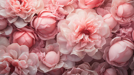Obraz premium Nature's Ballet: Peony Roses Dancing in the Breeze, Their Petals Floating like Ballerinas 