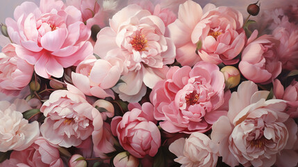 Nature's Ballet: Peony Roses Dancing in the Breeze, Their Petals Floating like Ballerinas 