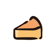 Cheesecake - Sweets and cake icon/illustration (Hand-drawn line, colored version)