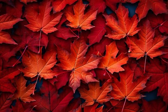 Wine red autumn leaves texture, fall nature background.