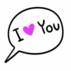 text i love you illustration