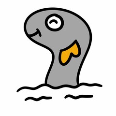 cute little eel, illustration, on white background