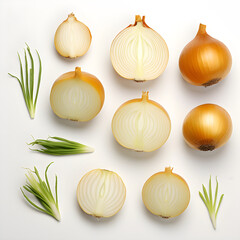 Onion Slices Decorative Arrangement from Above
