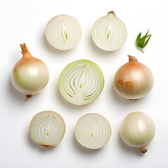 Onion Arranged Slices with Top View Angle