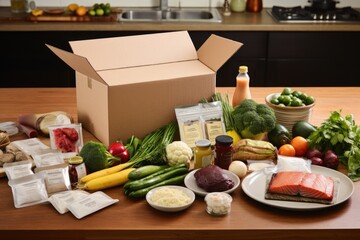 Recipe grocery delivery concept background