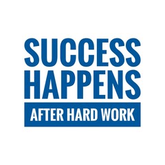 ''Success happens after hard work'' Inspirational Lettering