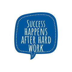''Success happens after hard work'' Inspirational Lettering