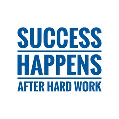 ''Success happens after hard work'' Inspirational Lettering