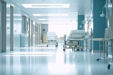 Ideal Healthcare Background with Surrealist Blurry Hospital Scene. 