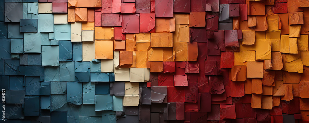 Poster abstract texture background from colored geometric shapes.