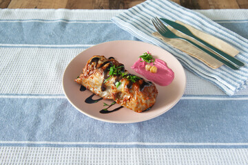 Food in display for the photo shoot in Tokyo, Japan. Nowadays in 2023, people rely on the food...