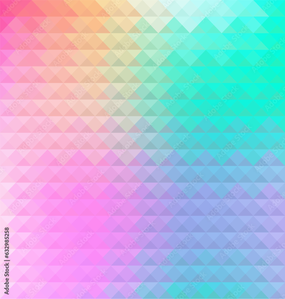 Poster abstract triangles geometric background with soft pastel color tone. multicolored geometric backgrou
