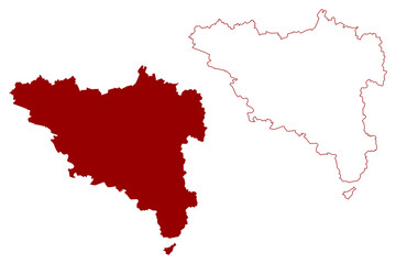 Wil District (Switzerland, Swiss Confederation, Canton of St Gall, St. Gallen or Sankt Gallen) map vector illustration, scribble sketch Wahlkreis Wil map