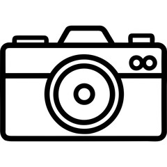 Digital photo camera single icon black outline