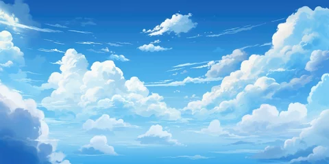 Deurstickers Blue sky with clouds, manga, anime, comic style © Vladyslav  Andrukhiv