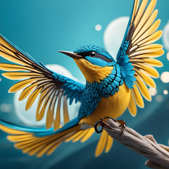 colorful trilling songbirds, AI-Images - obrazy, fototapety, plakaty