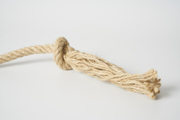 brown natural rope on white background
