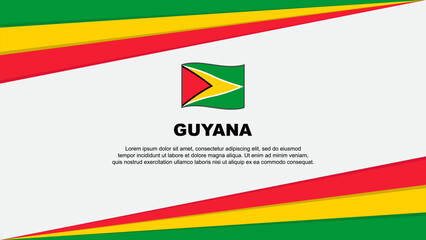 Guyana Flag Abstract Background Design Template. Guyana Independence Day Banner Cartoon Vector Illustration. Guyana Design