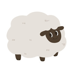sheep cute cartoon illustration clipart for sticker ,book-cover,wallpaper,logo,products for kids,baby shower