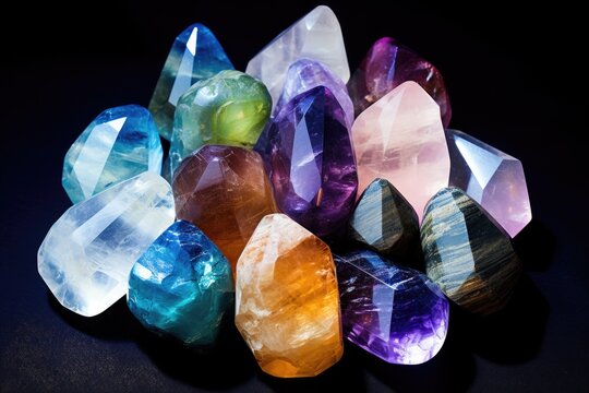 Protection crystal gemstones background