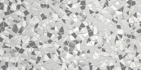 Seamless grey and white broken marble mosaic tiles background texture. Luxury cracked ceramic cottagecore cobblestone path, wall, floor or wallpaper tileable pattern. High resolution, Generative AI