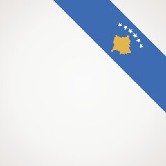 Corner ribbon flag of Kosovo