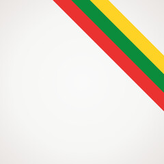 Corner ribbon flag of Lithuania