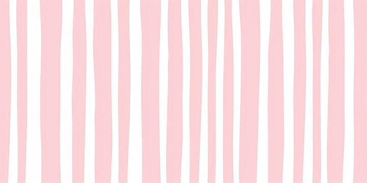 Seamless playful hand drawn light pastel pink pin stripe fabric pattern. Cute abstract geometric wonky vertical lines background texture. Girls birthday, baby shower or nursery wallpaper,Generative AI