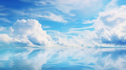 水面に反射する美しい空と雲の風景
