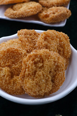 Anarsa which is an authentic sweet snack especially made in the festive season like Diwali in Maharashtra, it is also made in Marathi cultured adhik maas, selective focus.
