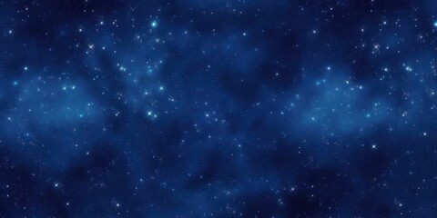 Naklejka na ściany i meble Seamless outer space background texture. Tileable deep royal blue celestial stars and nebula in the night sky wallpaper or backdrop. High resolution astrology or astronomy pattern. 3D, Generative AI