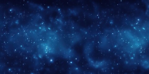 Fototapeta na wymiar Seamless outer space background texture. Tileable deep royal blue celestial stars and nebula in the night sky wallpaper or backdrop. High resolution astrology or astronomy pattern. 3D, Generative AI
