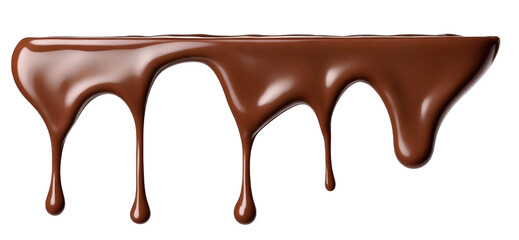 Melted chocolate dripping on transparent background - obrazy, fototapety, plakaty