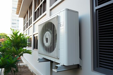Air Conditioning System for Condos. Powerful AC Unit with Inverter Technology to Cool and Ventilate Your Space: Generative AI