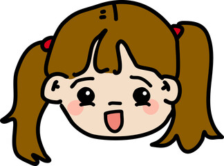 Girl cartoon icon in pixel style
