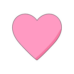 Vector isolated sticker pink valentine heart glamour barbie style illustration	