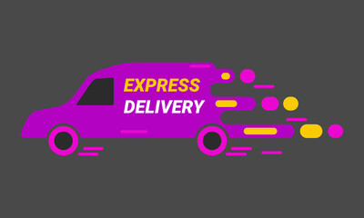 Express delivery. Car delivery goes fast. 