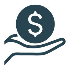 Dollar coins icon for app or web