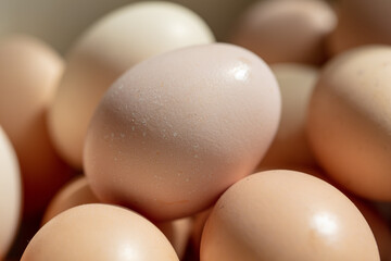 Eggs in a box. Close-up.