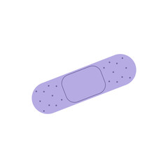 groovy purple bandaid. Vector illustration flat on