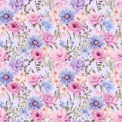 seamless Pattern Beautiful floral patterns for use as gift wrapping paper or printed fabric designs.