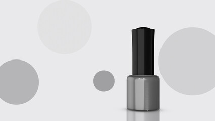 Obraz premium Gray nail polish bottle against a sphere background 