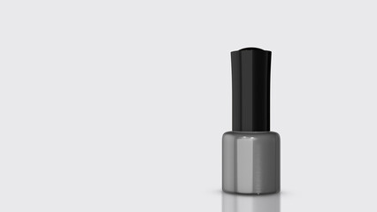Obraz premium Gray nail polish bottle against a sphere background 