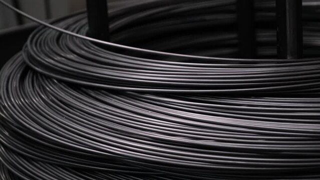Steel wire roll in a heavy industry factory, fa01
