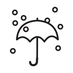 雪と傘　天気アイコン　あるいは大気汚染のイメージイラスト