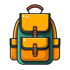 Back to School - Cute Flat Design of a Schoolbag Isolated on White | Generative AI