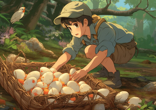 A child helping to collect eggs, world food day images