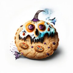 creepy cookies halloween concept watercolor